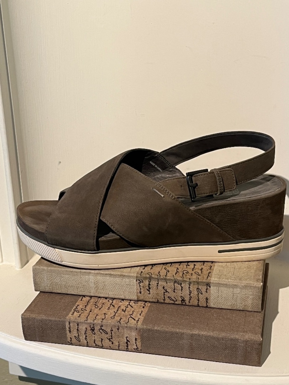 Eileen Fisher Nubuck Leather Slingback Platform Sandals - Sz 9